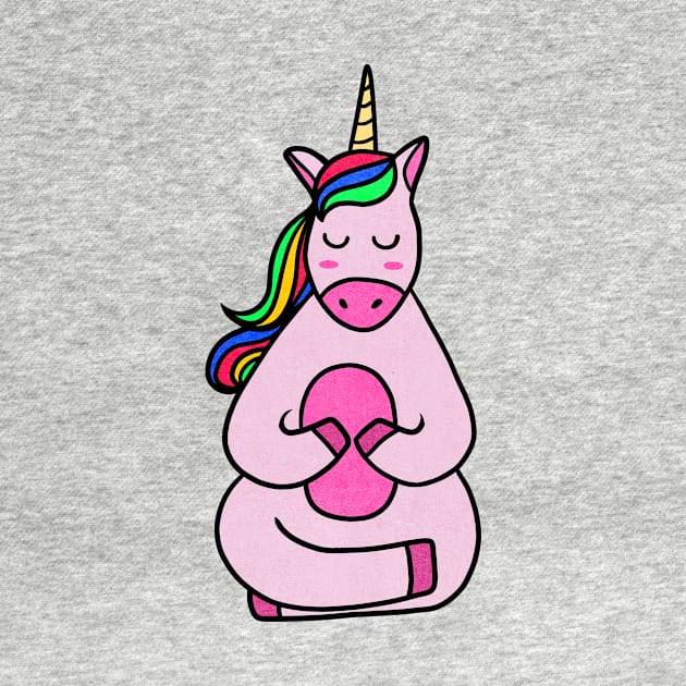 Cute Yoga Unicorn Meditating by dukito